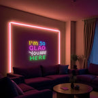 LED I'm So Glad You Are Here Neon Sign Dimmable LED Neon Light for Wall Decor Classroom USB Powered Multicolored Light Up Sign School wedding Kid Room Party