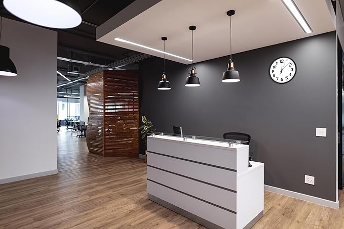 |14 Inch | Modern | Atomic | Analog | Home | Office | School | Gym | Indoor | Outdoor | Sets Automatically | Unbranded | Classic | Black | Battery Operated | Modern Décor