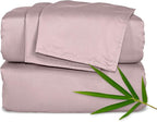 Pure Bamboo Twin XL Sheets, Genuine 100% Organic Viscose Derived from Bamboo Bed Sheet Set, Luxuriously Soft & Cooling, Double Stitching, Lifetime Quality Promise (Twin XL, Dusty Pink)