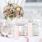 100PCS Light Pink Faux Pearls Beads for Centerpiece Vases, Vase Filler Faux Pearls, No Holes Filler Beads for Easter Party Anniversary Birthday Wedding Table Decor, 14/20/30mm