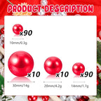 200PCS Watermelon Red Faux Pearls Beads for Centerpiece Vases, Vase Filler Faux Pearls, No Holes Filler Beads for Party Anniversary Birthday Wedding Table Decor, 10/14/20/30mm