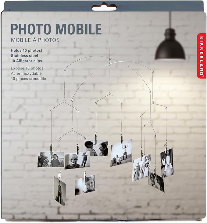 Kikkerland Hanging Photo Display – Picture Collage for Bedroom Decor & Wall Art – Customizable Gift