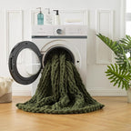 Ultra Soft Chunky Knit Blanket Throw -40x50 Hand Knitted Warm Chenille Throw Blanket, Home Decor Soft Thick Yarn Cable Knit Blanket Breathable Fleece Banket Christmas for Couch Bed Sofa Best GIF