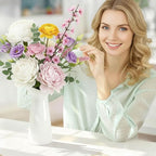 Ceramic Bud Vases, BEAHOT White Bulk Vase, Modern Minimalist Boho Farmhouse Decorative for Table Centerpiece, Pampas Grass, Dried Flowers, Shelf Decoration