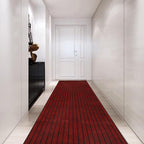 Custom Size Backed Non-Slip Area Rugs Runner, Easy Clean, Waterproof Runner Rugs for Hallway Entryway, Kitchen, Laundry, 2FT x 54FT, Red Stripe