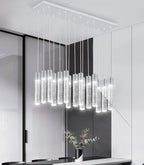 15-Lights Modern Crystal Chandelier LED Pendant Lighting Fixture for Kitchen Island Light Fixtures for Dining Room Hallway Foyer