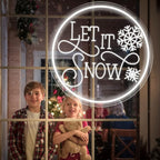 HDJSIGN Let It Snow Christmas Neon Sign for Wall Decor Aesthetic Christams Decorations 3D Carving LED Neon Light for Home Shop Window Decor White Light Signs Xmas Gift for Kids 13.8x13.8''
