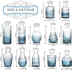 Bud Vases Set of 12,Glass Bud Vases in Bulk,Small Flower Vases for Centerpieces,Mini Vintage Vase for Wedding, Home Table Decor,Christmas,Party Decoration,Blue