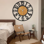 LEIKE Large Wall Clocks,Silent,Non Ticking,Battery Operated Rustic Round Modern Big Wood Wall Clock for Living Room, Bedroom,Kitchen,Farmhouse,Office,Home Decor