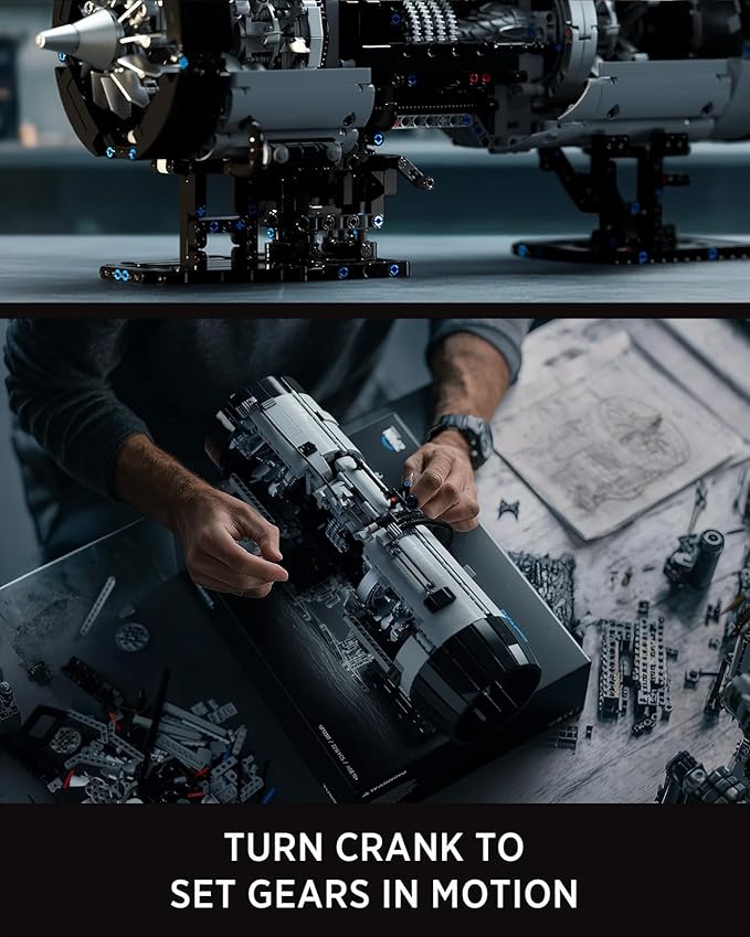 Nifeliz Turbofan Engine Building Set, Engineering Challenge Model for Adult Collectors, Physical Science Project and Display Piece (2,216 PCS, NF10317)