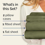 Twin XL Sheets Set 4 Piece - Includes 2 Pillowcases - Bed Sheets Twin XL Size - Soft Hotel Luxury Bedding - Cooling, Comfy & Breathable - 1 Flat & 1 Fitted & 2 Pillowcases w/ Deep Pockets - Sage Green