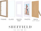 Sheffield Home 4 Piece Gallery Wall Frame Set, 8x10 Inch, Light Natural