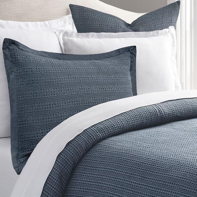 Standard Pillowcase Set of 2 20X26 Pillow Covers Cotton Bed Pillow Shams Soft Decorative Pillow Cases with Envelope Closure, Blue Grey