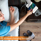 White crown LED Desk Lamp with 15W Wireless Charger & USB Port, Dimmable Table Lamp with 5 Lighting Modes, Sensitive Touch Control, Foldable & Portable Desk Light for Home, Office, Bedroom, Reading