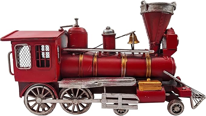 Berfutall-10'' Metal Classic Locomotive Collectible Model Train, Christmas Decor, Vintage Table Top Decor, Not a Toy