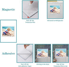 CRUGLA 8x10 White Magnetic Picture Frames for Refrigerator 12 Packs, Modified Magnetic Sheet with Self Adhesive Backing, 8 by 10 Magnetic Photo Craft Frame Set for Glass Window Door Cubicle