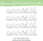 Glasseam Clear Glass Vases for Centerpieces: Mini Flower Vase Set 28Pcs Bud Vases in Bulk - Modern Small Vases for Home Room Wedding Party Dining Table Center Decor
