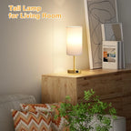 Touch Bedside Table Lamp with USB - 3 Way Dimmable Gold Lamp for Bedroom Nightstand, Desk Lamp with Charging Station for Dorm, Office, Kids Room, Living Room