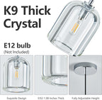 Modern Chrome Pendant Lights Kitchen Island Ceiling Chandelier Indoor Crystal Hanging Light Fixtures for Dining Room Kitchen Living Room Bedroom（2Pack）