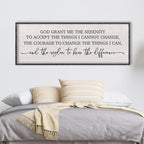 LuZhiQiang Serenity Prayer Bible Verse Sign Wall Decor God Grant Me Christian Inspiraional Quotes 40"×15" Wall Art for Living Room Bedroom (Black)