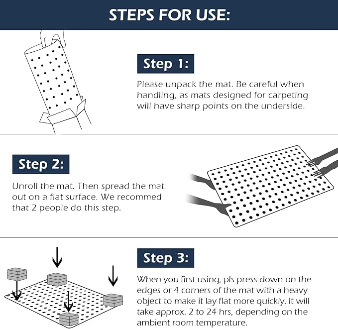 SALLOUS Chair Mat for Carpet, 36" x 48" Office Chair Mat for Carpeted Floors, Heavy Duty Vinyl Floor Mat with Grips, Floor Protector Computer Desk Mat for Home Office (Clear)