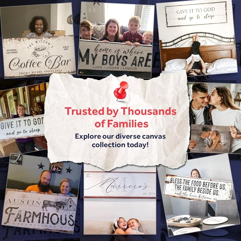 Tailored Canvases Custom Bar Sign - Personalized Basement Bar Decor, Lounge Canvas Wall Art for Man Cave, Kitchen, Pub & Diner, Rustic Home Bar Sign, Ready-to-Hang, Unique Printable Art