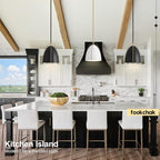 Black Dome Pendant Light 10in Kitchen Island Pendant Lighting Modern Black & Gold Ceiling Pendant Light Fixture for Kitchen Sink Dining Room, E26