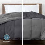 Bare Home Full Comforter - Reversible Colors - Goose Down Alternative - Ultra-Soft - Premium 1800 Series - All Season Warmth - Bedding Comforter (Full, Grey/Forged Iron Grey)