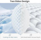 Shredded Memory Foam Pillows for Sleeping Side Sleeper Pillow Support Adjustable Bed Pillow Standard Pillow with 2 Extra Fill Blue