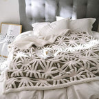 UKELER Grey Flannel Sherpa Throw 60''×50'' Soft Plush Flannel Blanket Throws for Bed/Couch/Sofa/Office/Camping