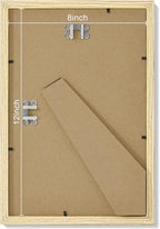 Vittanly 8x12 Picture Frames Set of 9, Shatter Resistant Plexiglass, Display 6x8 Pictures with Mat or 8x12 without Mat, Photo Frames for Wall or Tabletop, Engineered Wood, OAK