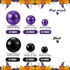 Black Purple Vase Filler | 150PCS Pearls Bead for Centerpieces Vases | 8/14/20 mm No Hole Beads, Fake Pearls for Wedding Birthday Graduation Party Table Centerpieces Decor