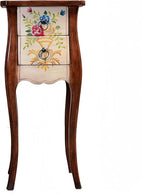 Solid Wood Side Table, Vintage Coffee Tables w/2 Drawer, 30" H Accent Rustic End Table for Living Room Bedroo (Apricot)