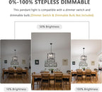 ANKYLHUA Black Nickel Chandelier,6-Lights Ceiling Light Fixture E12,Adjustable Hight Pendant Lights Kitchen Island,Chandeliers for Dining Room Bedroom,Entryway,Foyer