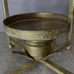 Large Tall Shabby Chic Lanterns Decorative Indoor Outdoor, Outside Gifts Front Porch Patio Vintage Metal Candle Holders, Fireplace Table Floor Farmhouse Rustic Decor Set of 2 (Antique Gold)