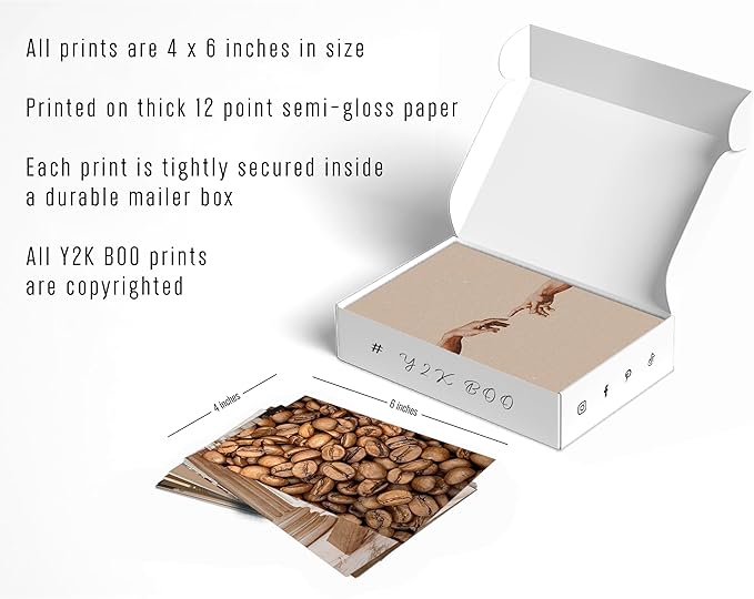 Y2K BOO Beige Brown Aesthetic Wall Collage Kit – 50 Modern & Vintage Photos, 4"x6" Semi-Gloss Prints for Teen Girls Dorm Room Decor, Cozy & Warm Everyday Moments, Gift for Birthday & Graduation