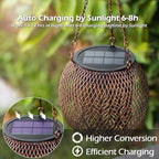 LeiDrail Hanging Solar Lanterns 2 Pack Solar Lanterns Outdoor Waterproof Garden Metal Decorative Light Patio Decor for Outside Yard Tree Tabletop Landscape