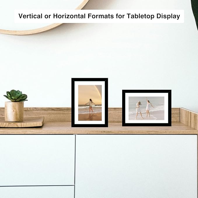 12 Packs 5x7 Picture Frames Bulk, Display 4x6 with Mat or 5x7 Without Mat, Black Gallery Frame Set, 5 by 7 Frames Bulk Set of 12, Collage Wall Decor Photo Frame Set for Wall and Tabletop, Black