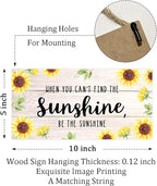Be The Sunshine Wooden Hanging Sign Plaque, Sunflower Wall Decor Sign With Inspirational Quotes, Rustic Wood Sign Wall Art for Home Nursery Living Dining Room Farmhouse Garden Yard - A21