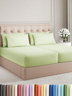 Split King Sheets Set 7 Piece - Includes 4 Pillowcases - Bed Sheets Split King - Soft Hotel Luxury Bedding - Cooling and Breathable - 1 Flat & 2 Fitted & 4 Pillowcases w/ Deep Pockets - Light Sage