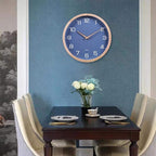 Kesin Wall Clock 12 Inch Silent Non Ticking Wood Wall Clocks Battery Operated - Wooden Blue Modern Simple Clock Decorative for Kitchen,Living Room,Bedroom,Kid’s Room