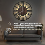 LEIKE Large Wall Clocks with Night Light Battery Operated,Silent Non Ticking,Rustic Modern Big Wood Clock for Living Room, Bedroom,Kitchen,Farmhouse,Office,Home Decor-32 Inch(Roman Numerals)