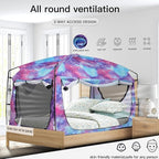 Bed Tent,Portable Privacy Sleeping Bed Canopy,Blackout 90% Drapes for Kids and Adult,Indoor Space Tent with Breathable Large Mesh Windows