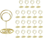 Table Number Holders 20Pcs - 2 Inch Mini Place Card Holder Short Table Number Stands for Wedding Party Graduation Reception Restaurant Home Centerpiece Decorations Office Memo (Gold)