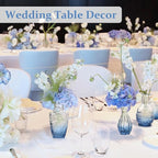 22 Pack Bud Vase in Bulk - BEAHOT Blue Flower Vases for Wedding Decorations, Glass Vase for Table Decorations, Small Vase for Home, Mother's Day, Centerpieces, Party, Office (Blue Gradient)