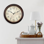 Wall Clock Battery Operated Vintage Silent Non-Ticking Analog Wall Clocks 8.5 Inch Small Retro Clock Decorative for Kitchen Bathroom Bedroom Home Office (Bronze)