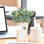 40 Pieces of Artificial Greening Eucalyptus Stem Artificial White Seeds Plant Suitable for Family Wedding Vase Center Bouquet Flower Arrangement