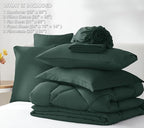 CozyLux Full Size Comforter Sets Forest Green - 7 Pieces Bed in a Bag Full, Luxury Soft Bed Set for All Seasons, Bedding Set with Down Alternative Comforter, Sheets, Pillowcases & Shams