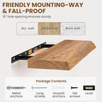 55" Floating Shelves, Live Edge Elm Wood Floating Shelf for Wall, Wall-Mounted Display Shelves with Invisible Heavy-Duty Bracket, Long Floating Shelf for Bathroom, Kitchen, Living Room, Natural Color