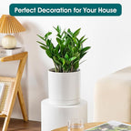 vancasso Ceramic Plant Pots, 8.25 Inch Ceramic Pot for Plants, Planters Pots for Indoor Plants with Drainage Holes, Flower Pot for Indoor House Plant, White